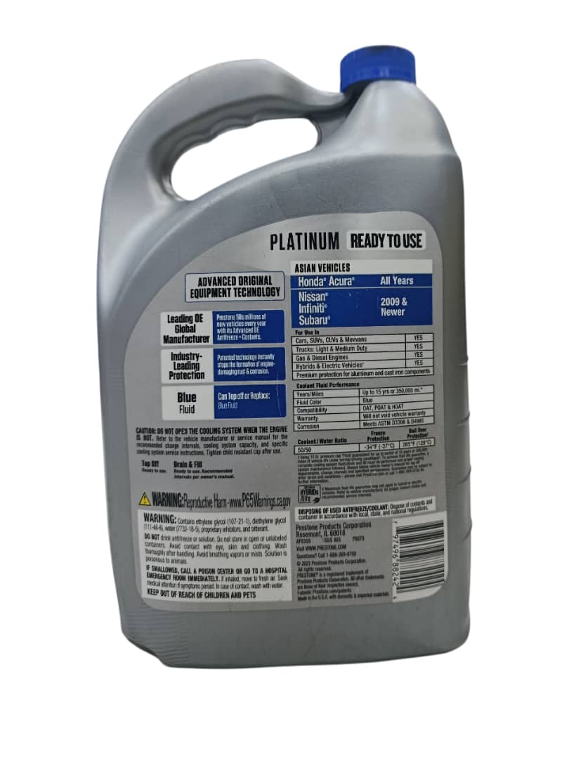 Prestone Platinum Asian Blue Antifreeze & Coolant Prediluted 50/50 - Image 2